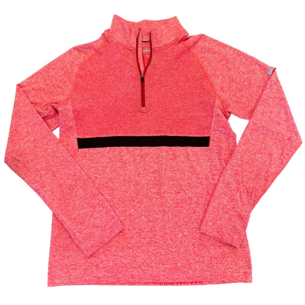 Nike Running Dri-FIT Element Half Zip Pullover Red Heathered Mens Medium